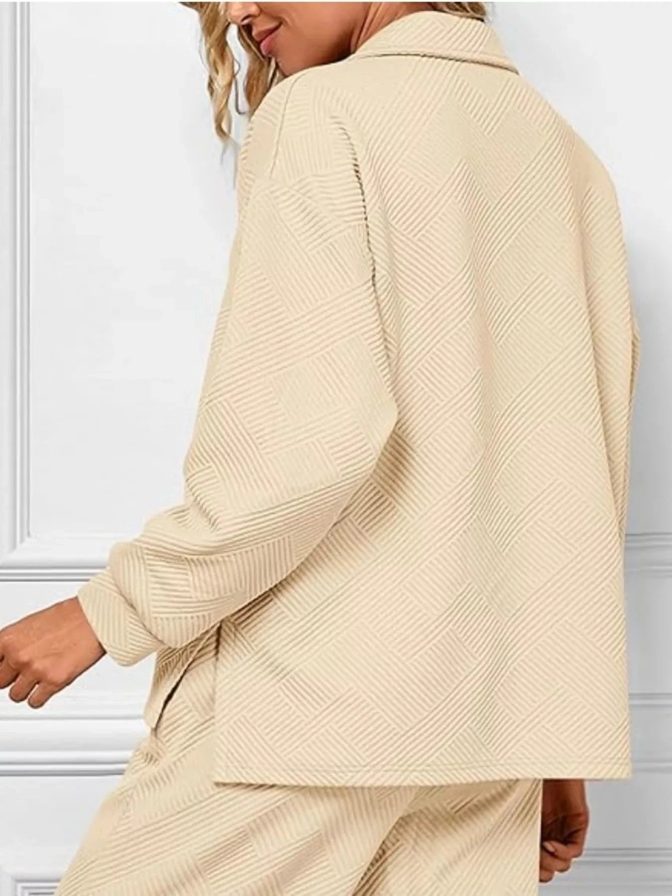 Side Slit Textured Top and Drawstring Pants Set Coco’s Tee Boutique