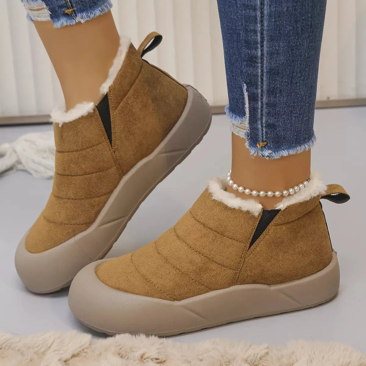 Warm Plush Lined Ankle Boots Simply Love