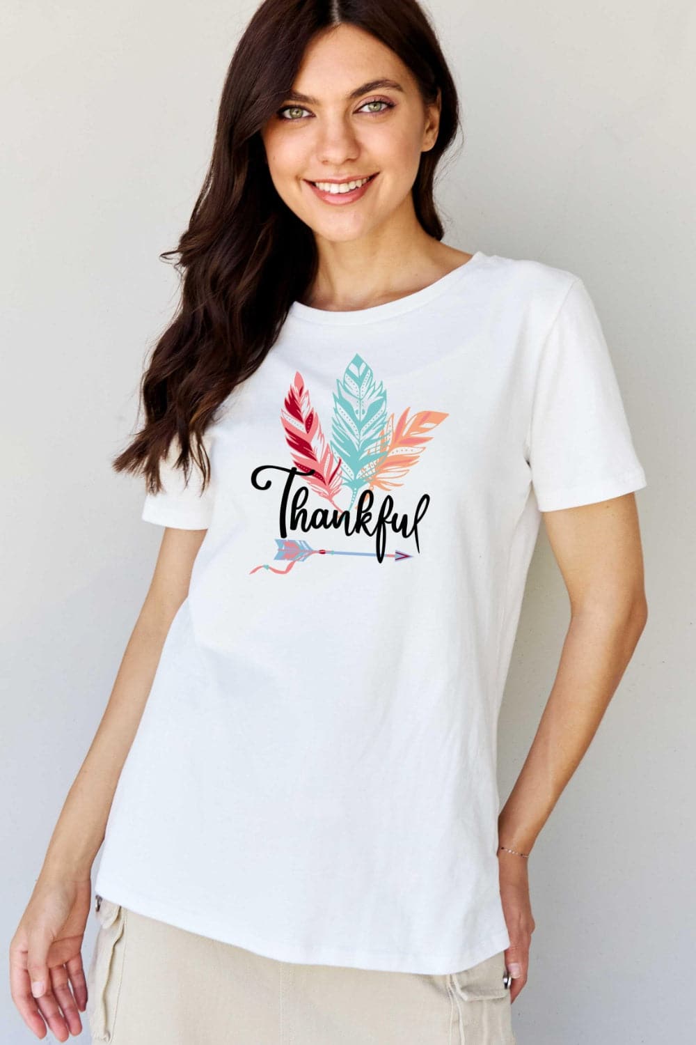 Simply Love Full Size THANKFUL Graphic T-Shirt.