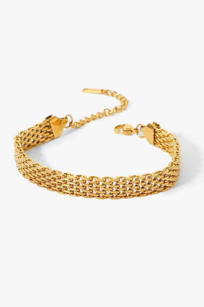 18K Gold-Plated Wide Chain Bracelet.