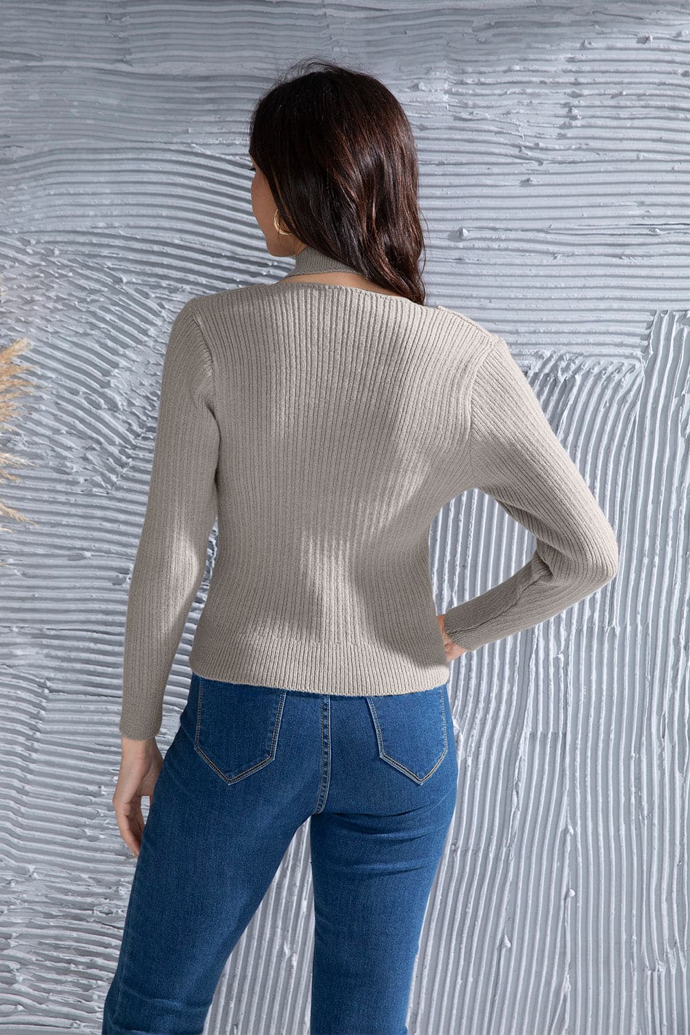 Halter Neck Long Sleeve Sweater.