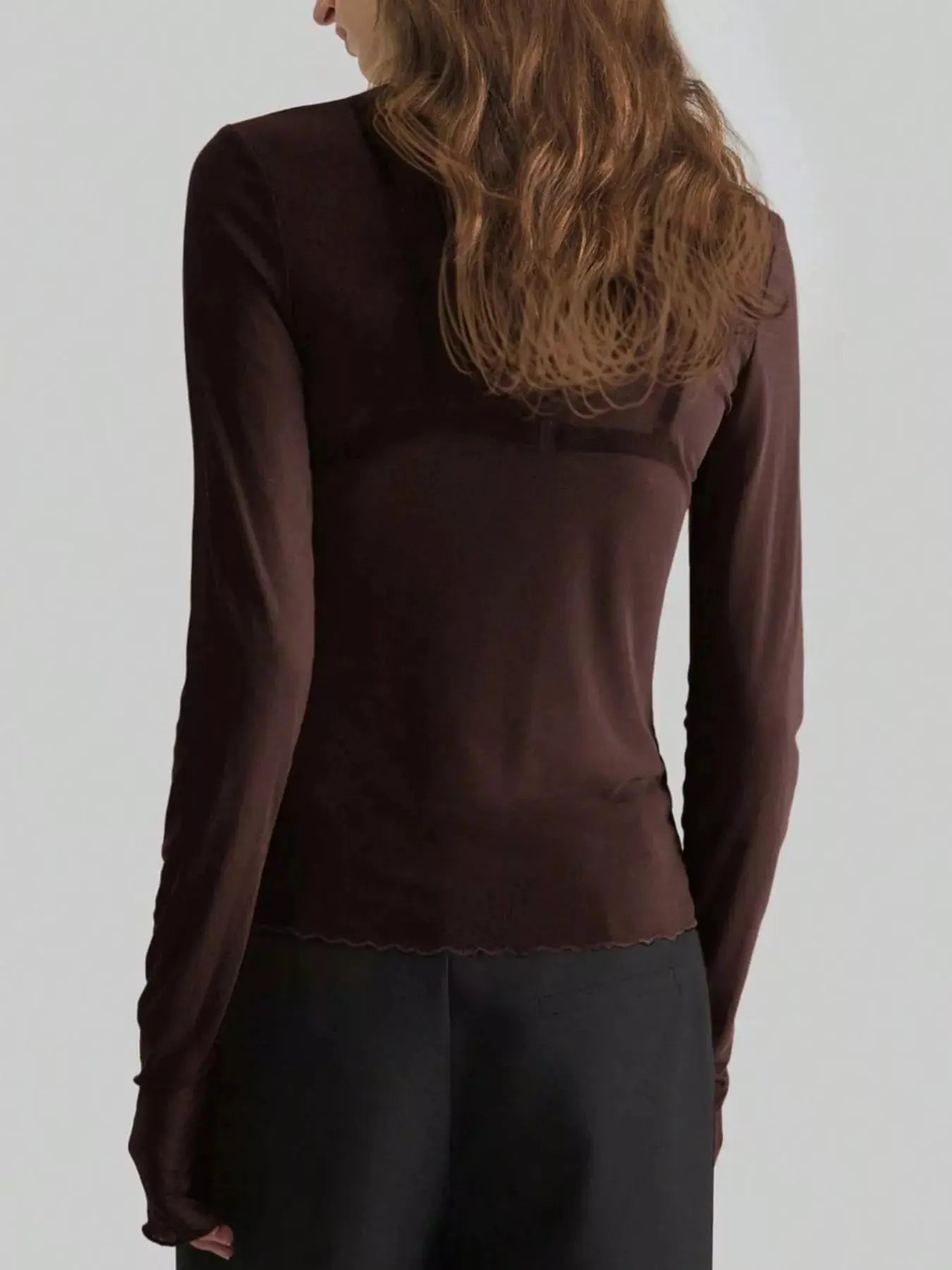 Sheer Mesh Turtleneck Top Simply Love