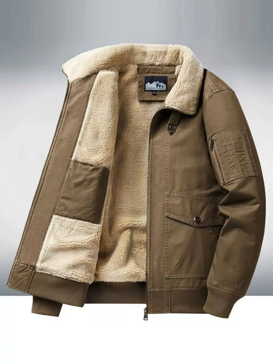 Men's Plus Size Warm Sherpa Lined Zip Up Jacket Simply Love