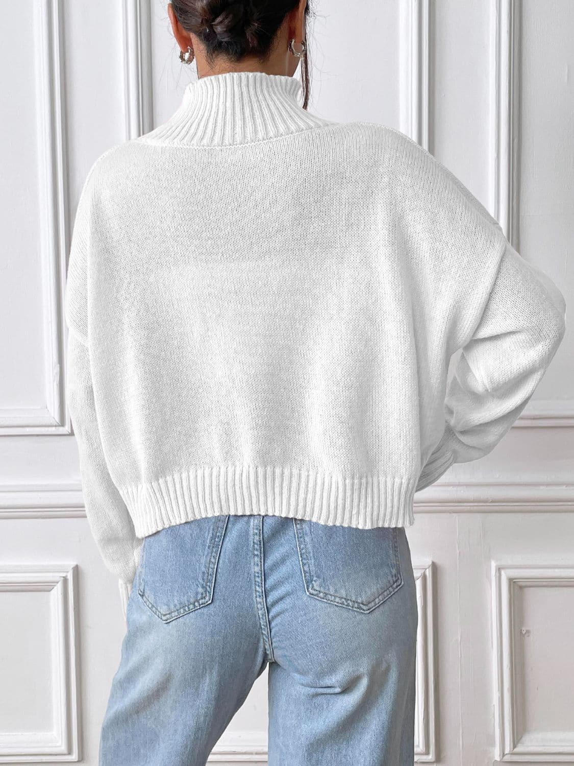 Charming heart turtleneck sweater for cozy elegance