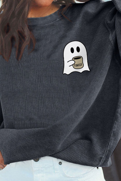 Hauntingly Stylish Ghost Graphic Sweatshirt