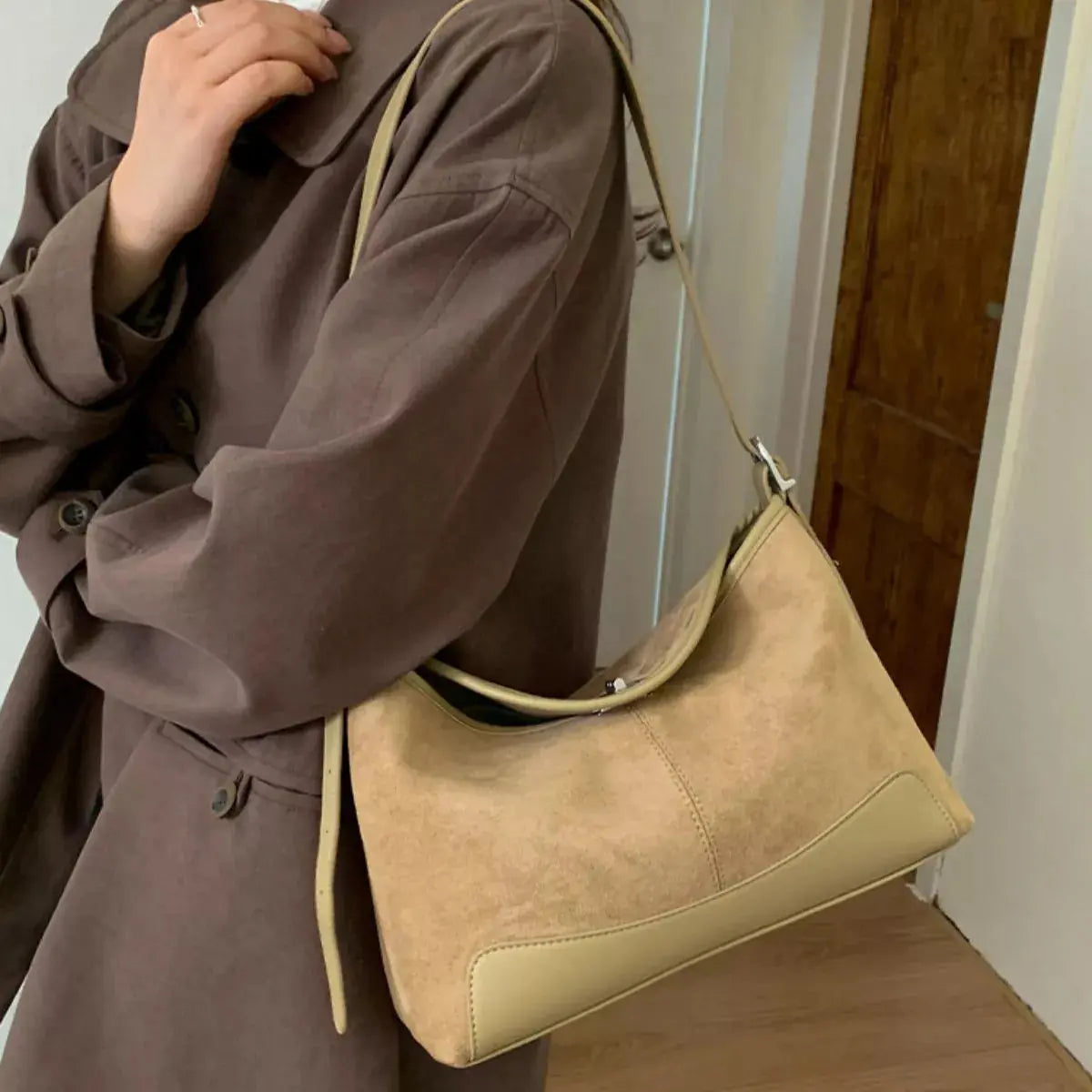 Suede Crossbody Bag with Adjustable Strap Simply Love