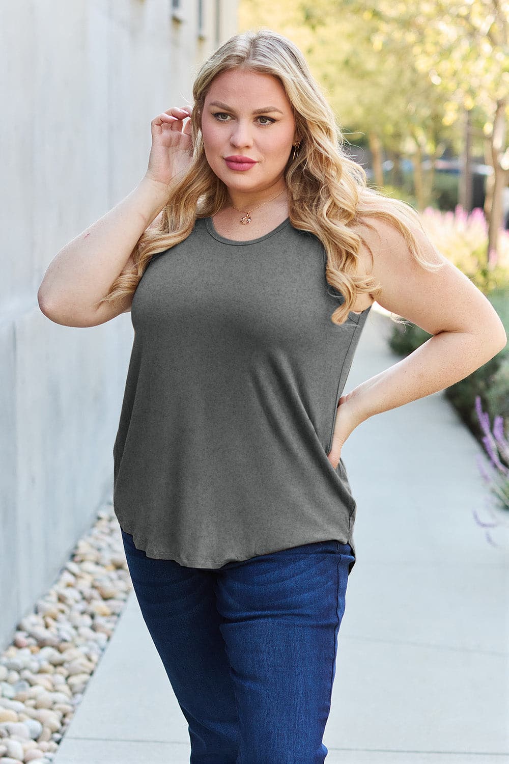 Basic Bae Full Size Round Neck Tank.