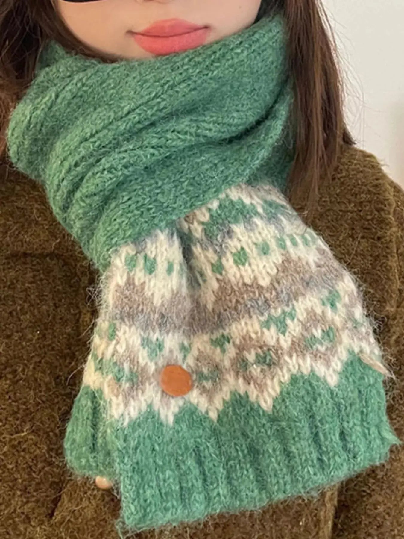 Nordic Pattern Knitted Winter Scarf Simply Love