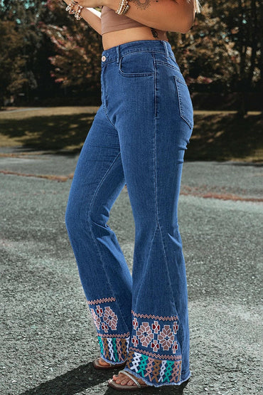 Embroidered Bootcut Jeans.