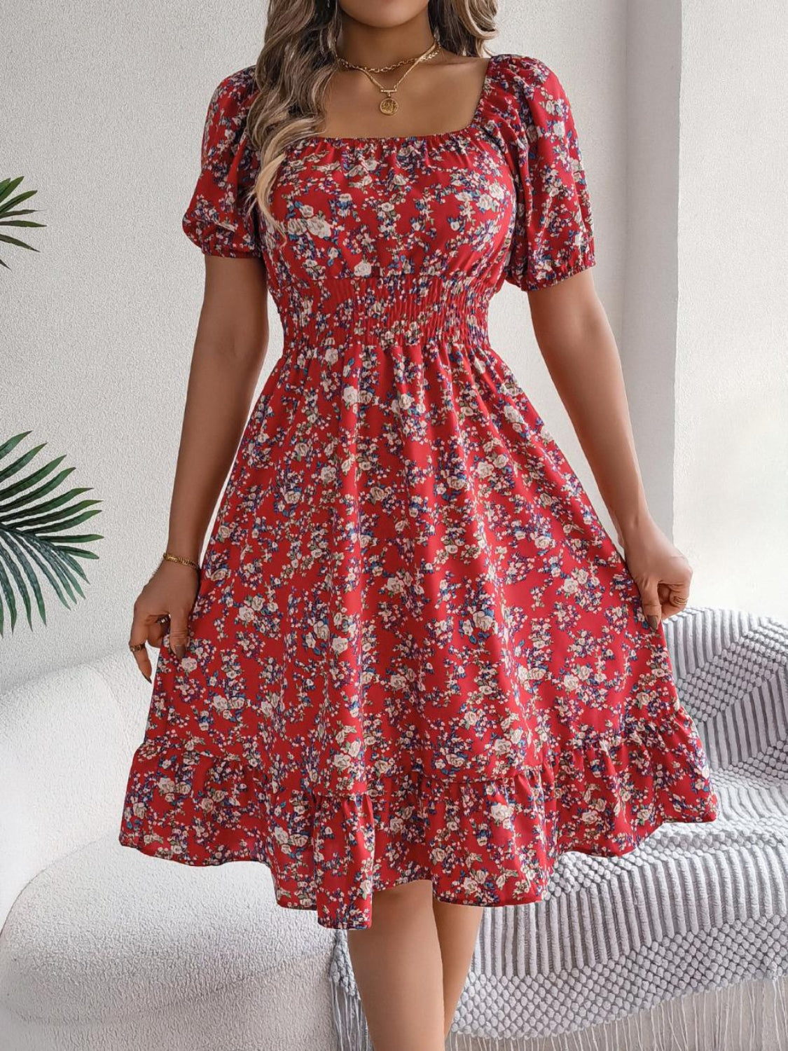 Bloom Babe Smocked Midi Dress Coco’s Tee Boutique