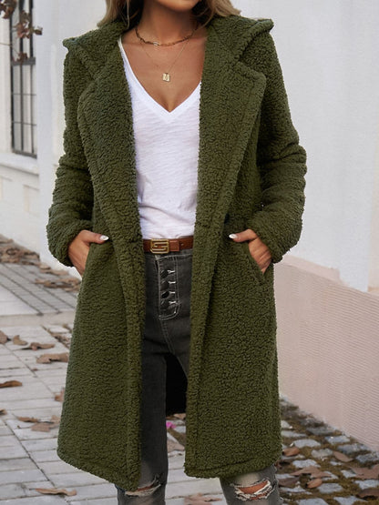 Cozy teddy coat with pockets