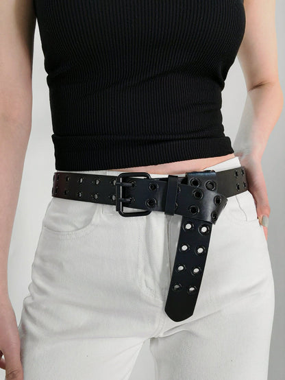 Grommet PU Leather Belt.