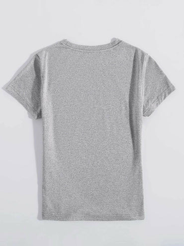 Graphic Round Neck Short Sleeve T-Shirt.