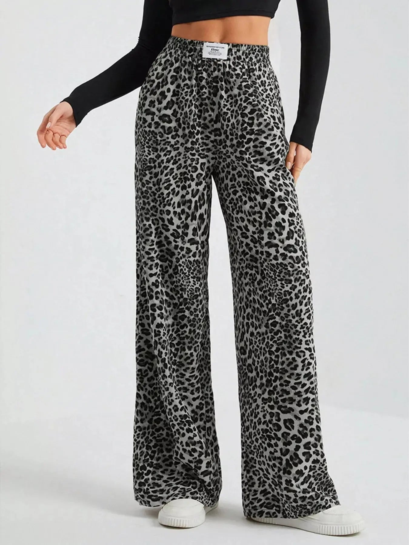 Full Size Leopard Print Wide Leg Pants Plus Size Simply Love