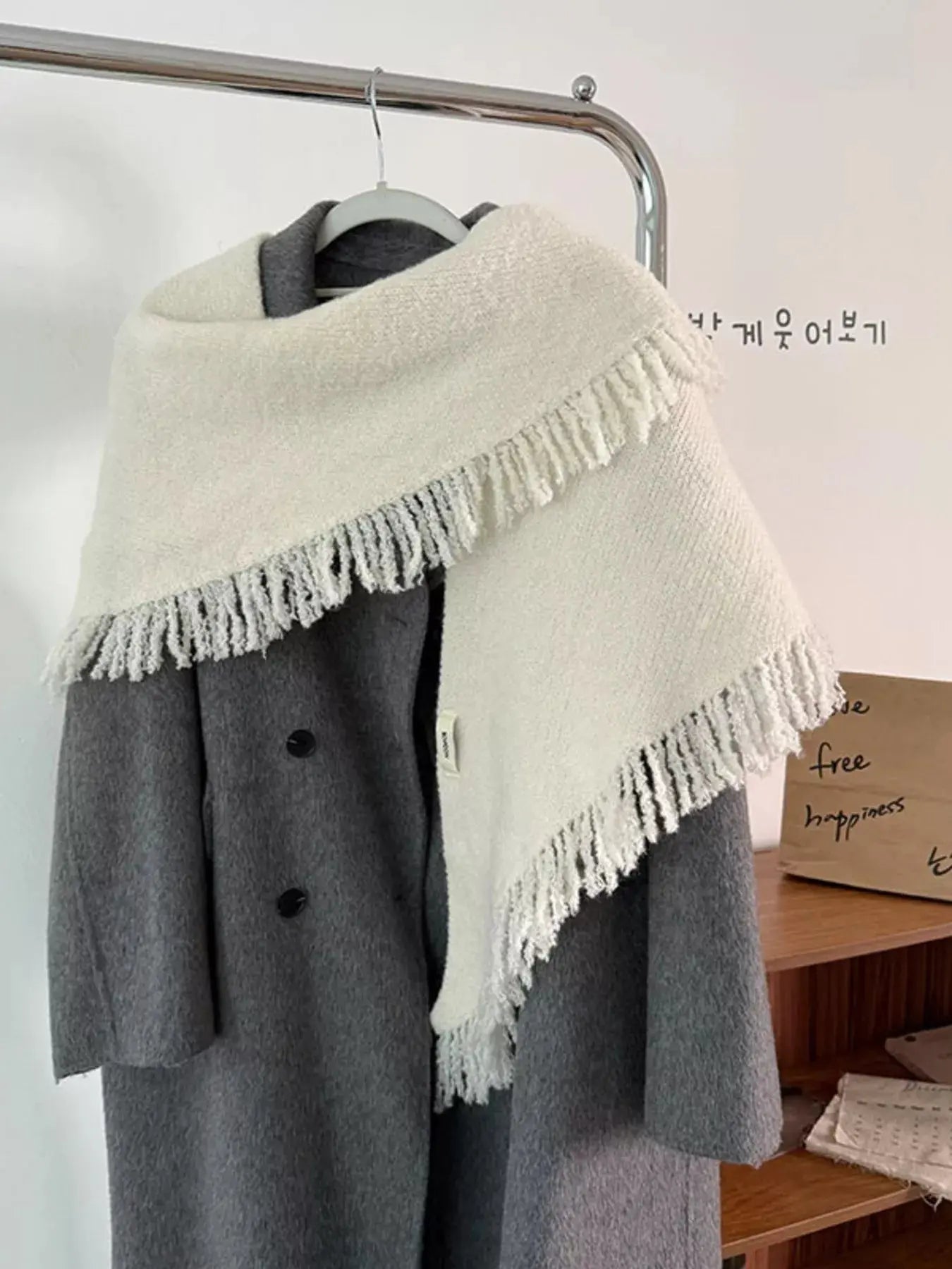 Fringe Trim Knit Scarf Simply Love