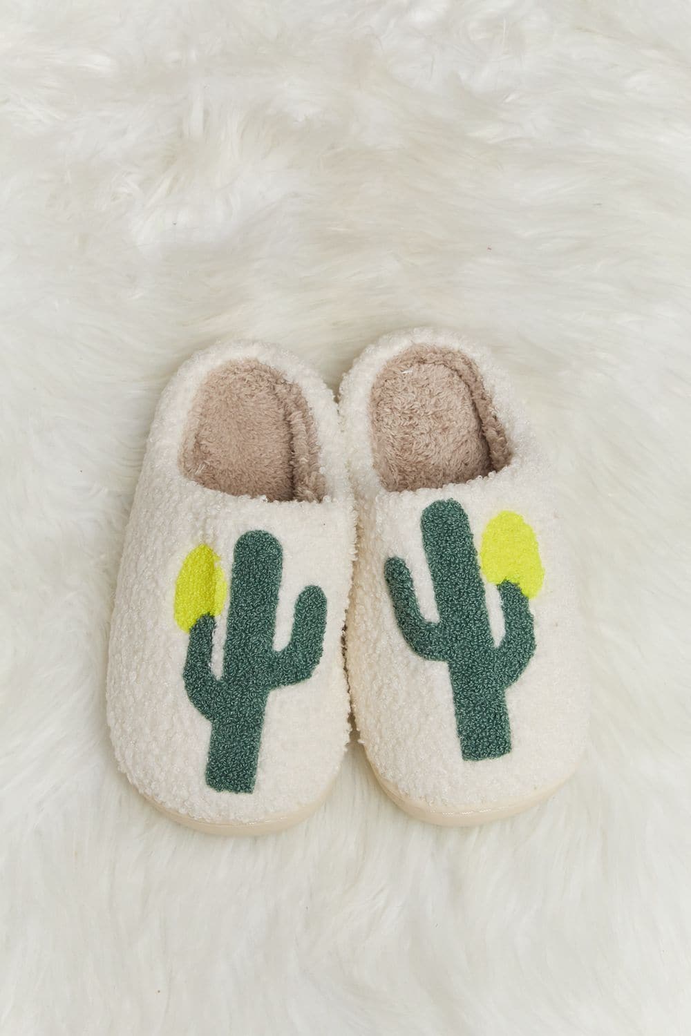 Melody Cactus Plush Slide Slippers.