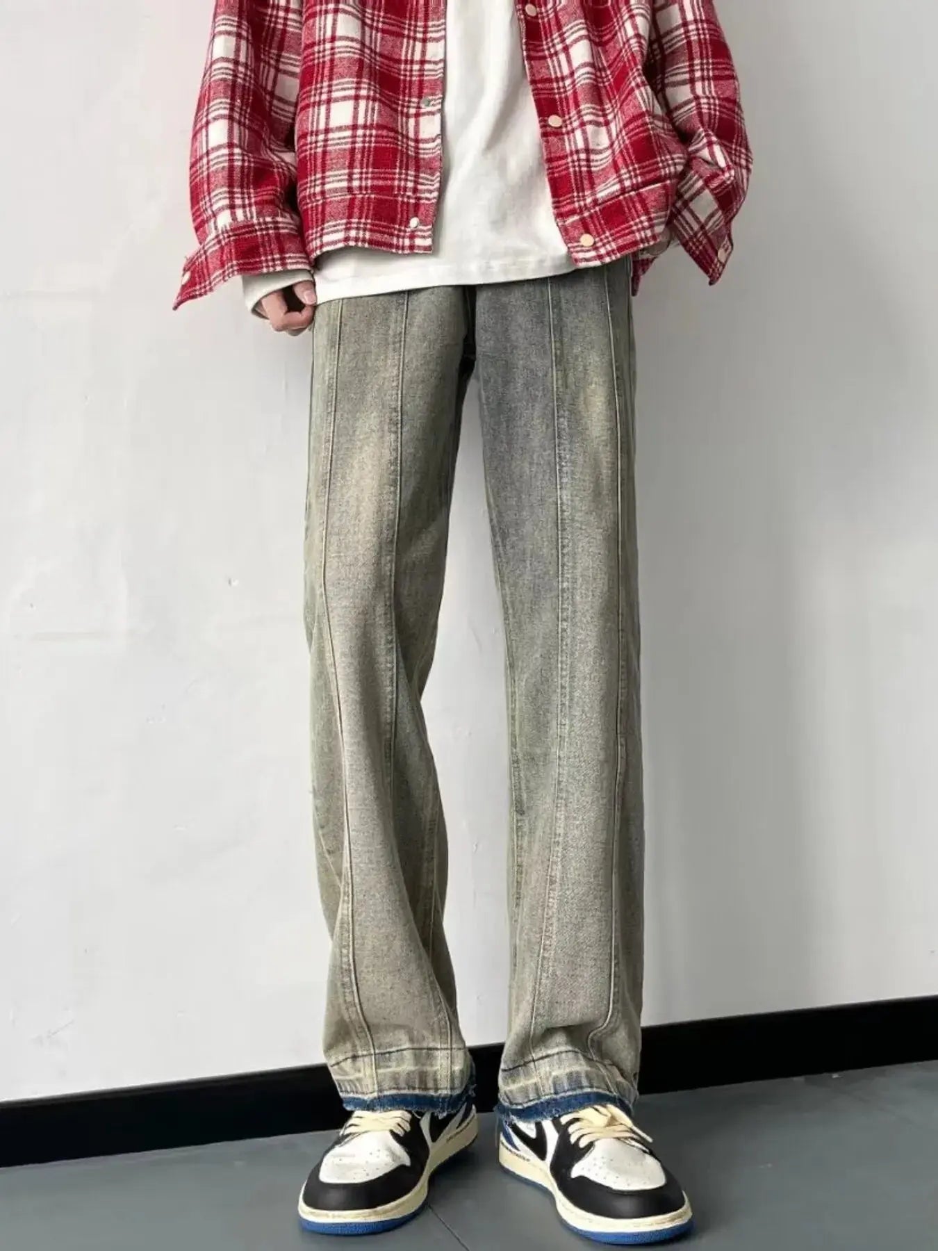 Men's Full Size Vintage Wash Wide Leg Jeans Plus Size Simply Love