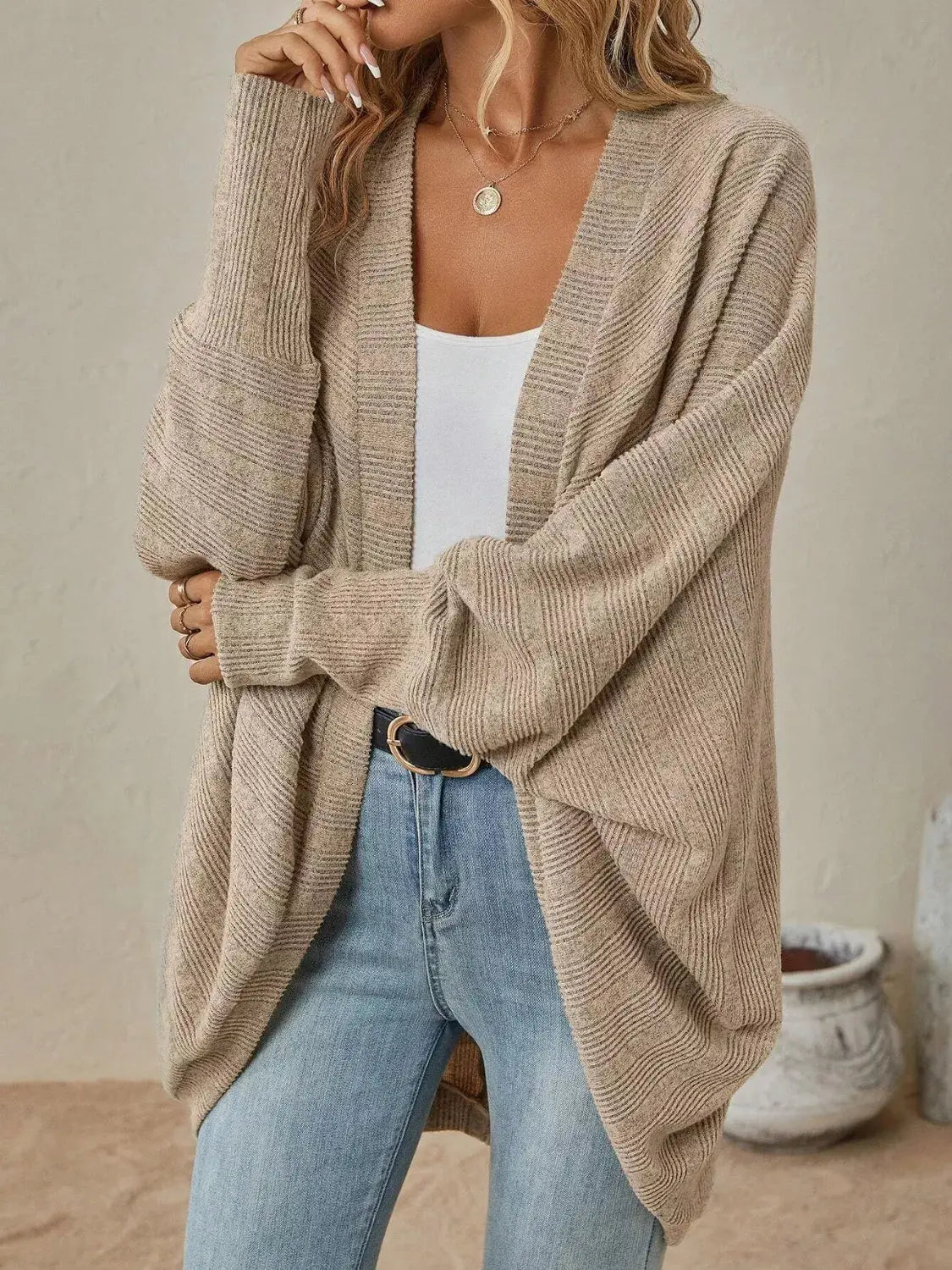Casual Knit Open Front Cardigan Simply Love