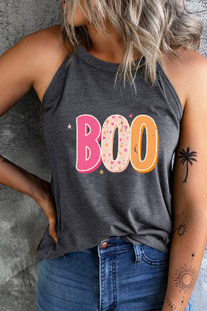 Boo graphic sleeveless tank with round neck