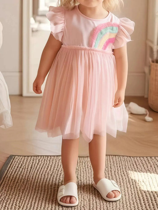 Children's Rainbow Applique Tulle Dress Simply Love
