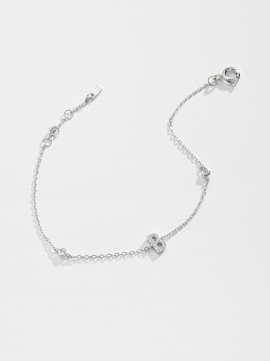 A To F Zircon 925 Sterling Silver Bracelet.