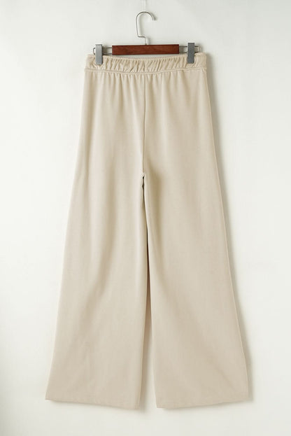 Elastic Waist Wide Leg Trousers