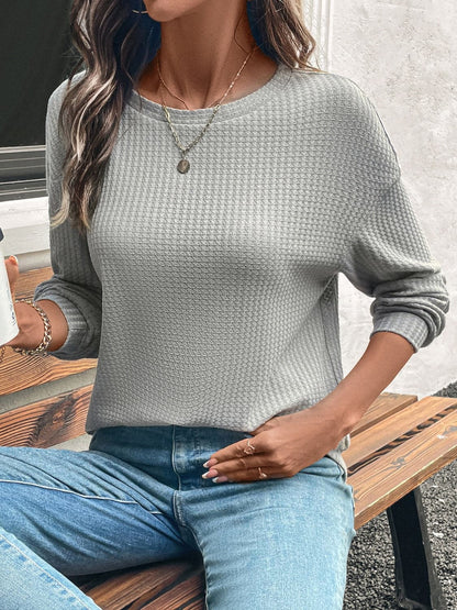 Casual chic long sleeve t-shirt with dropped shoulders