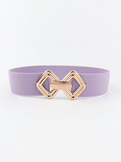 Geometric Buckle Elastic Wide Belt.