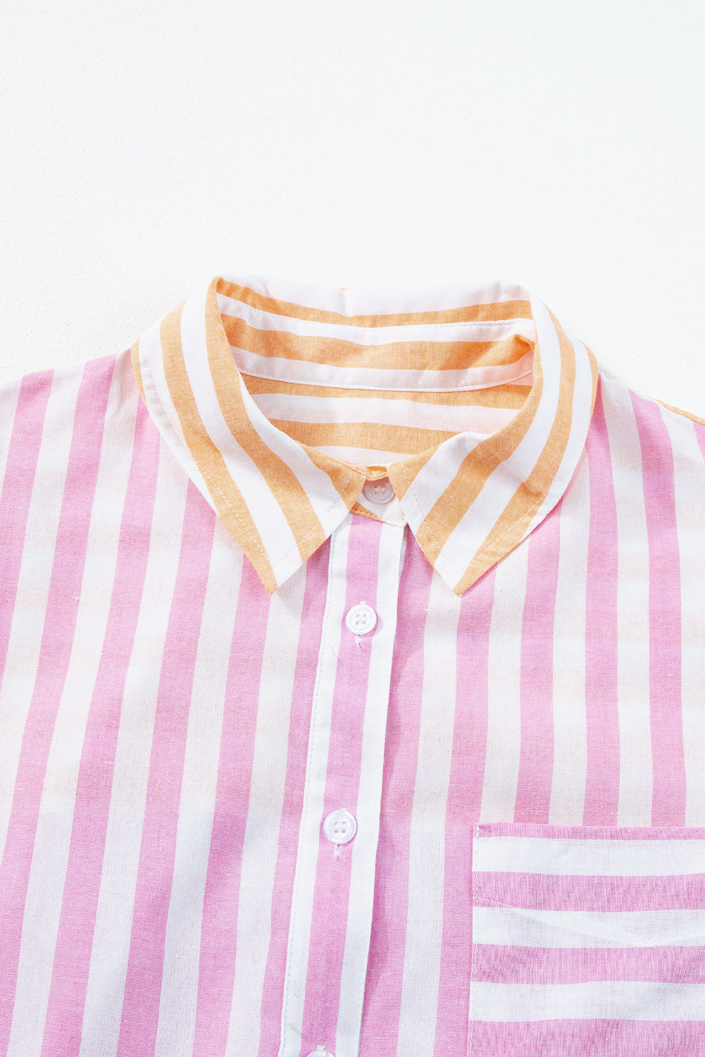 Pink striped patchwork shirt