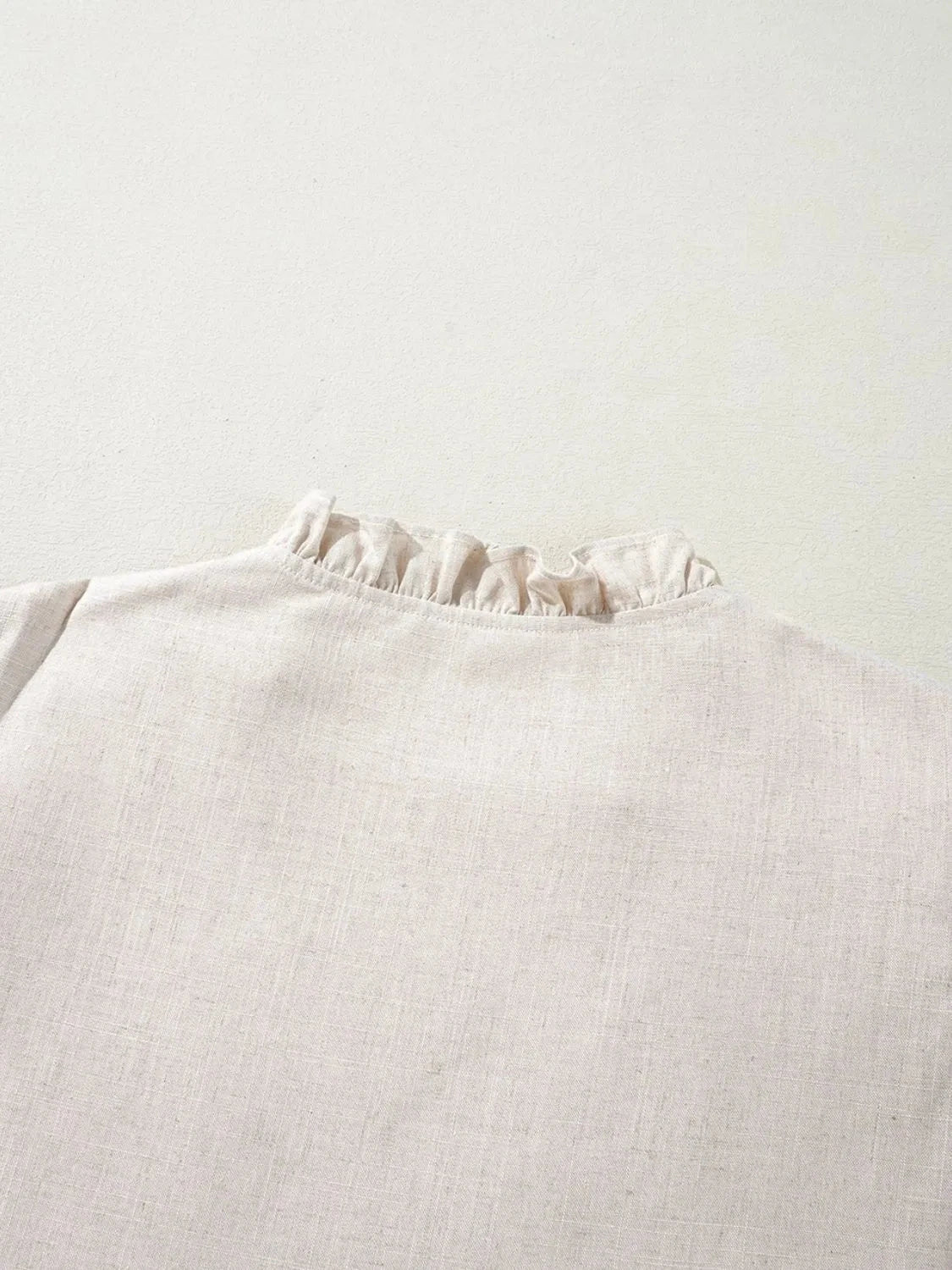 Floral Embroidered Short Sleeve Notched Blouse Simply Love