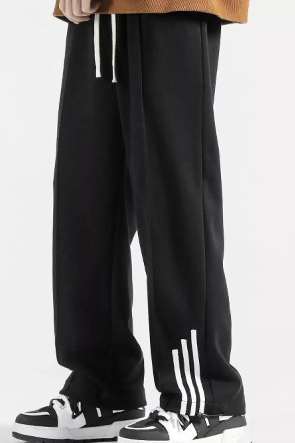 Men's Plus Size Casual Loose Fit Sweatpants With Striped Detail Simply Love