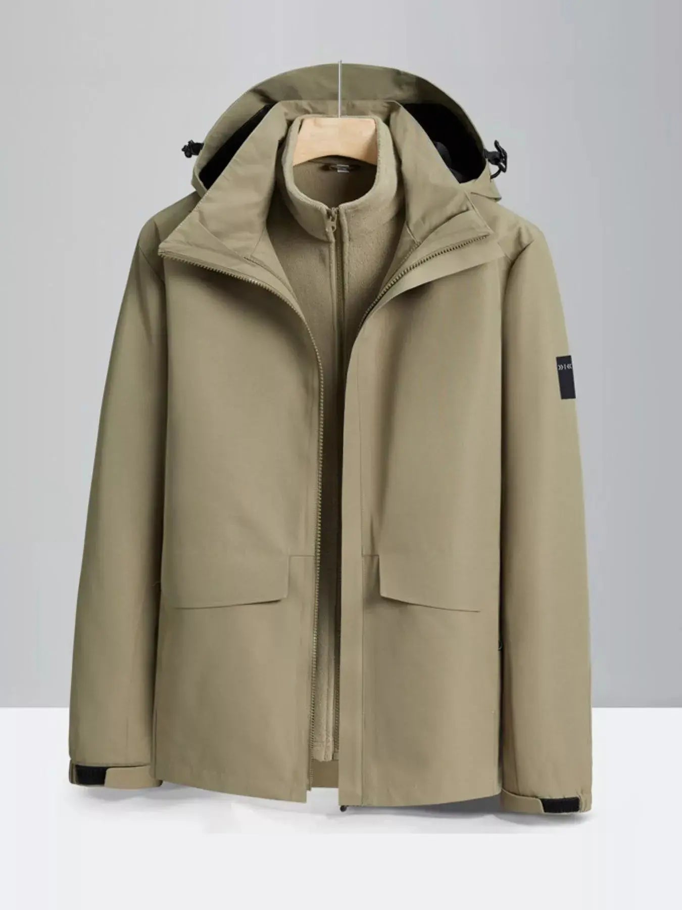 Men's Plus Size Zip Up Waterproof Hooded Jacket All Weather Simply Love