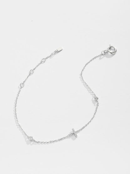 G To K Zircon 925 Sterling Silver Bracelet.