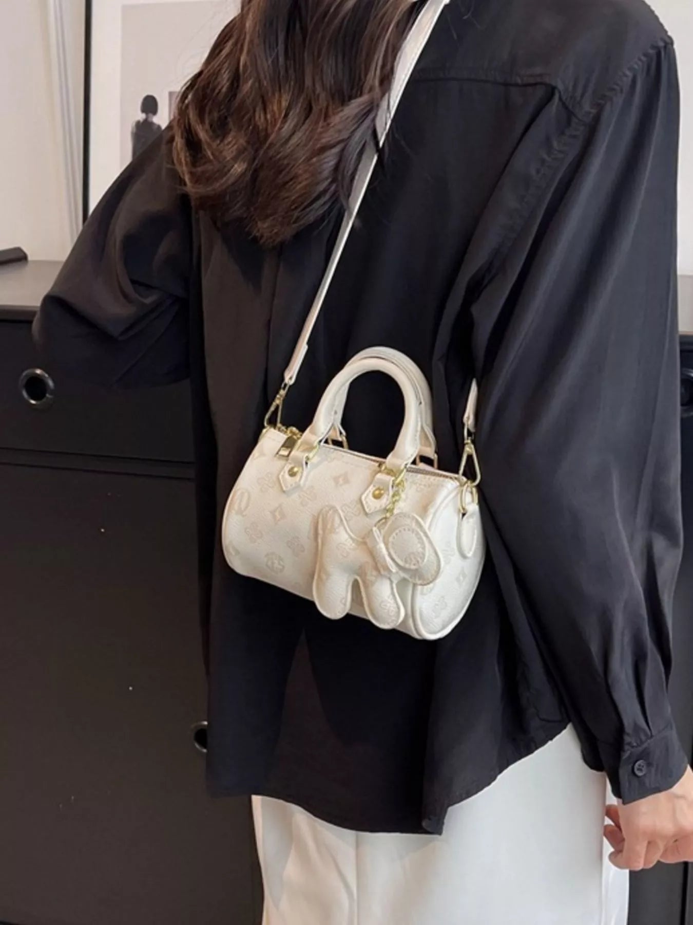 Barrel Crossbody Bag with Charm Simply Love