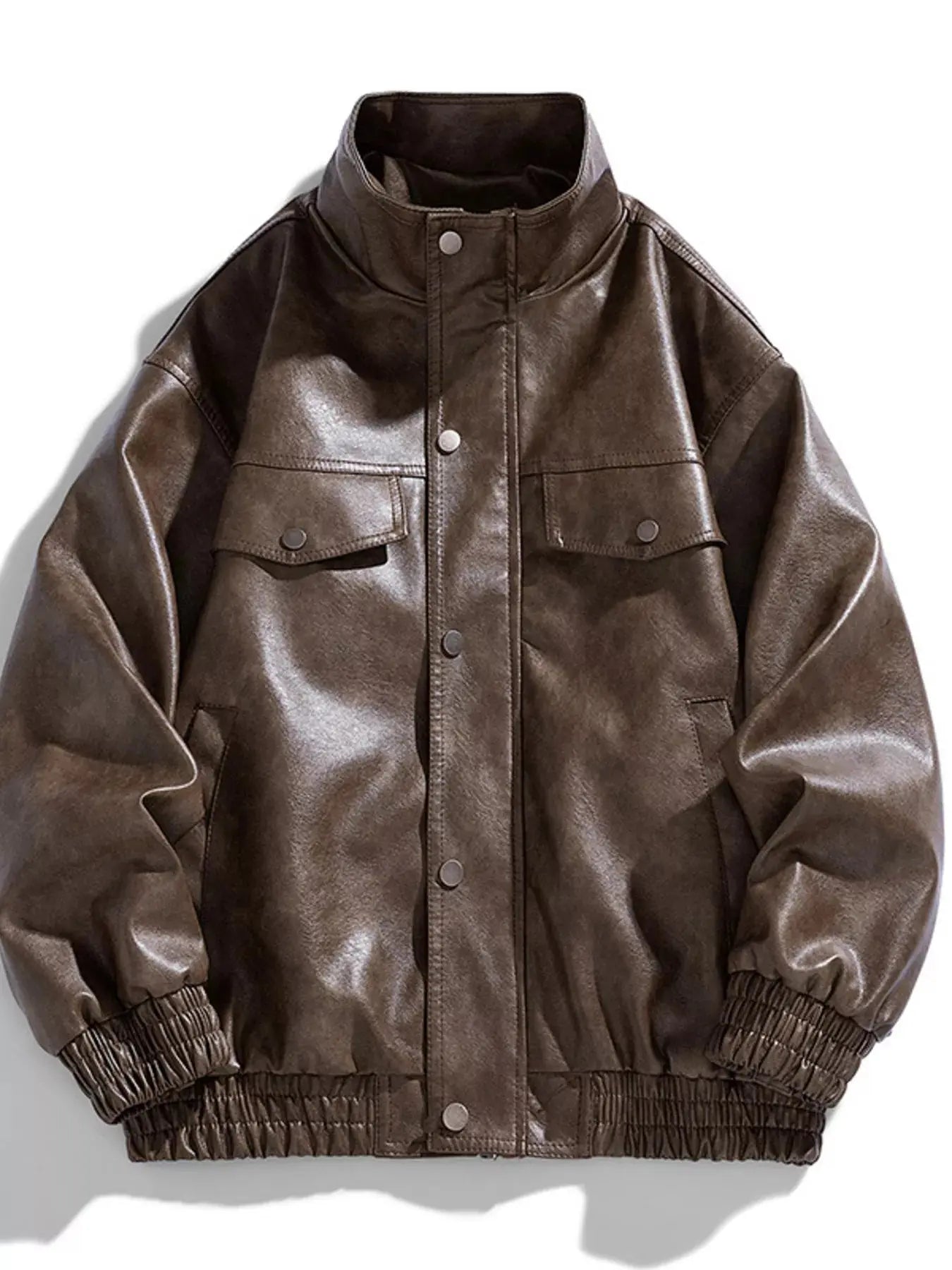 Men's Plus Size Leather Bomber Jacket Simply Love