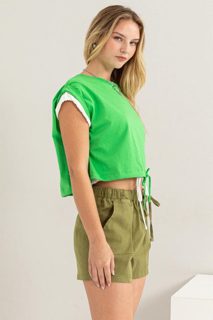 HYFVE Drawstring Hem Crop Top.