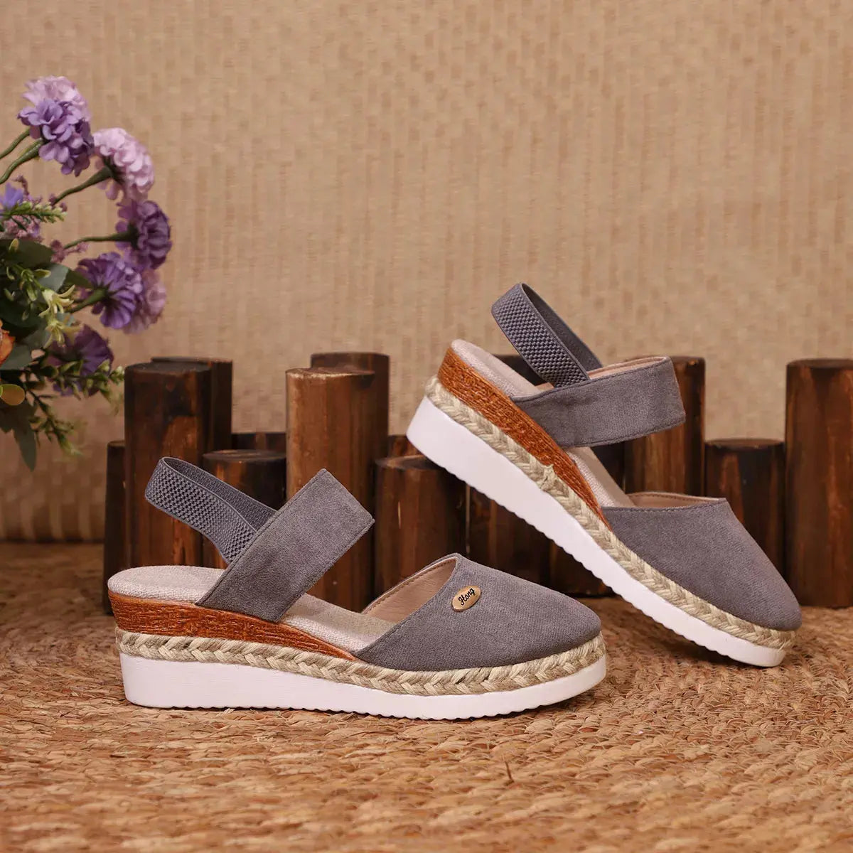 Espadrille Wedge Sandals with Ankle Strap Simply Love