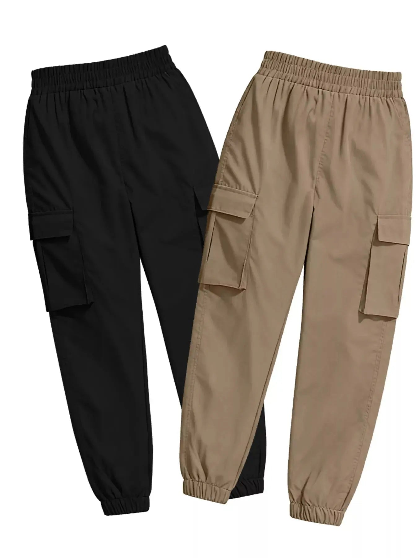 2 Piece Elastic Waist Cargo Pants Simply Love