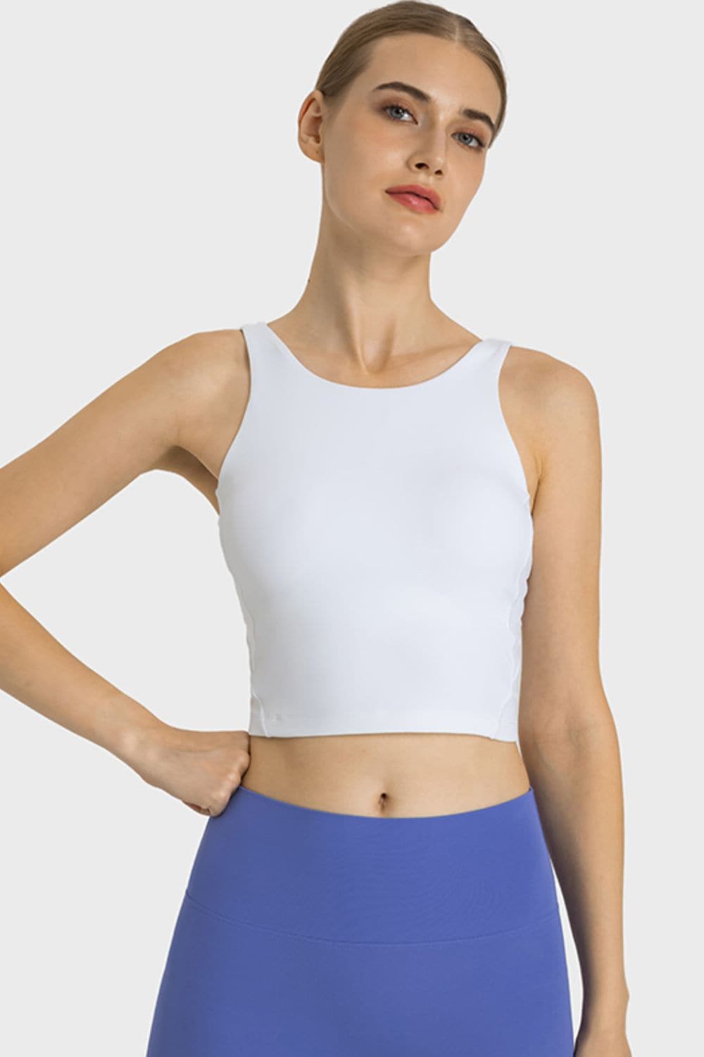 Feel Like Skin Highly Stretchy Cropped Sports Tank.