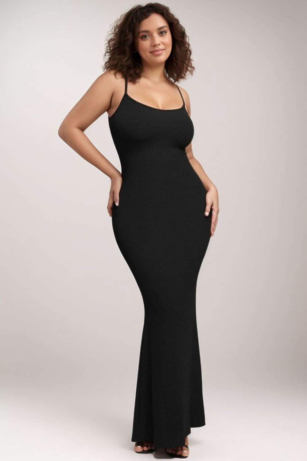 Sleek and Stretchy Built-In Shapewear Sleeveless Maxi Dress