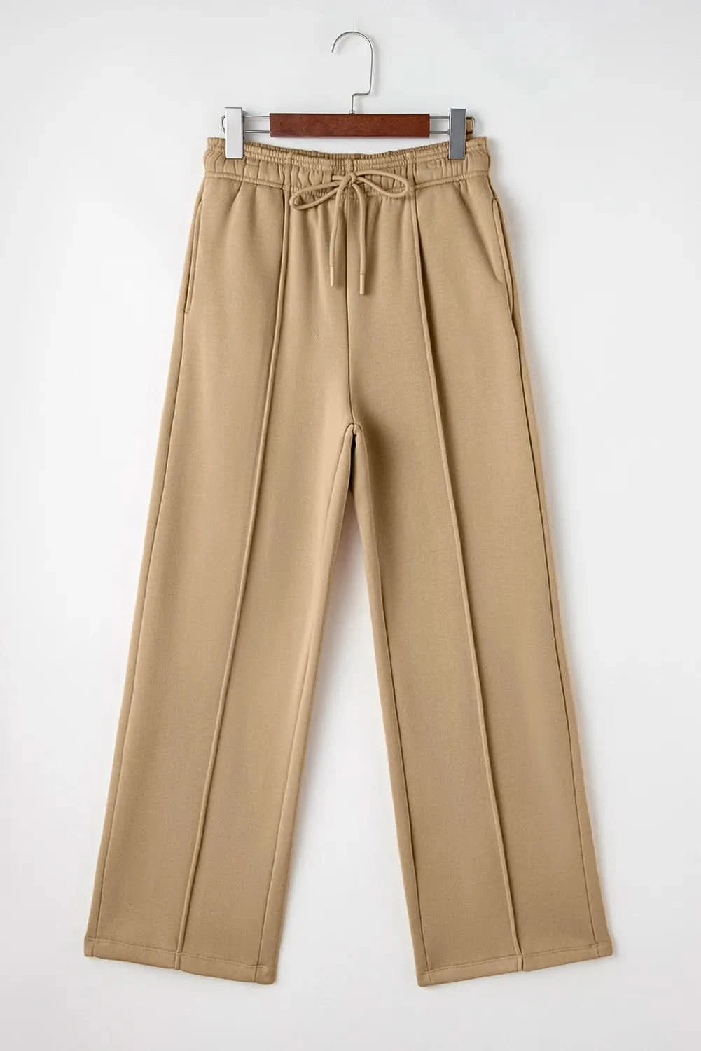 Wide leg drawstring trousers with pockets