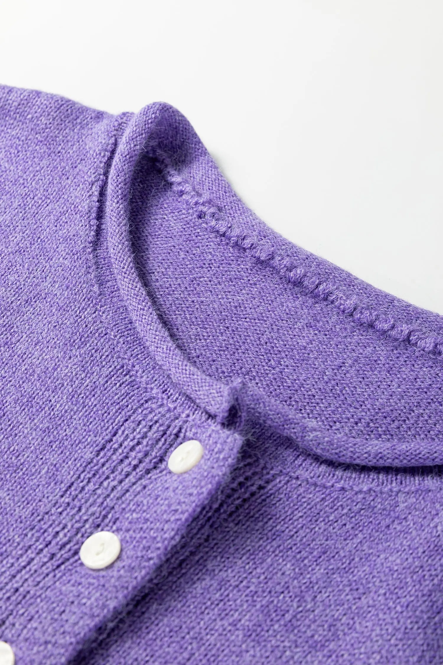 Wisteria Solid Color Knit Button Front Drop Shoulder Cardigan Sweater Dear-Lover Dropshipping