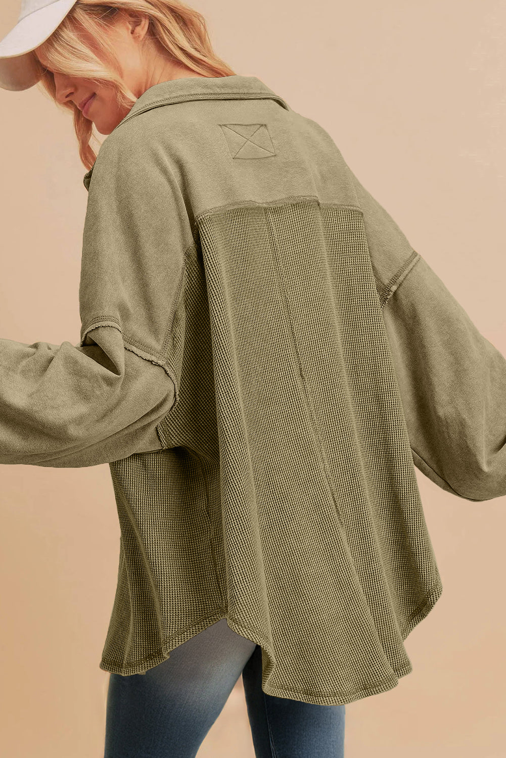 Moss green oversized shacket