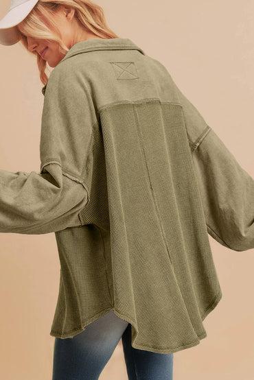 Moss green oversized shacket