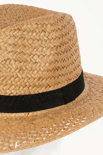 Fame Basket Weave Straw Sun Hat.