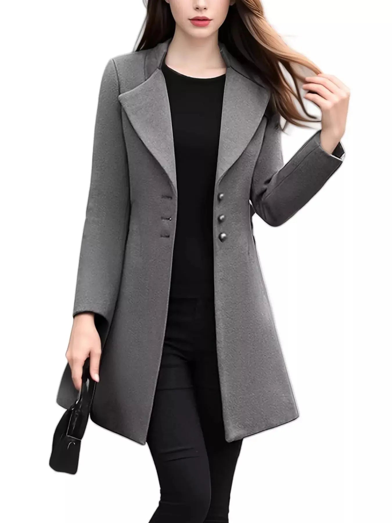 Full Size Single-Breasted Long Sleeve Overcoat Plus Size Simply Love