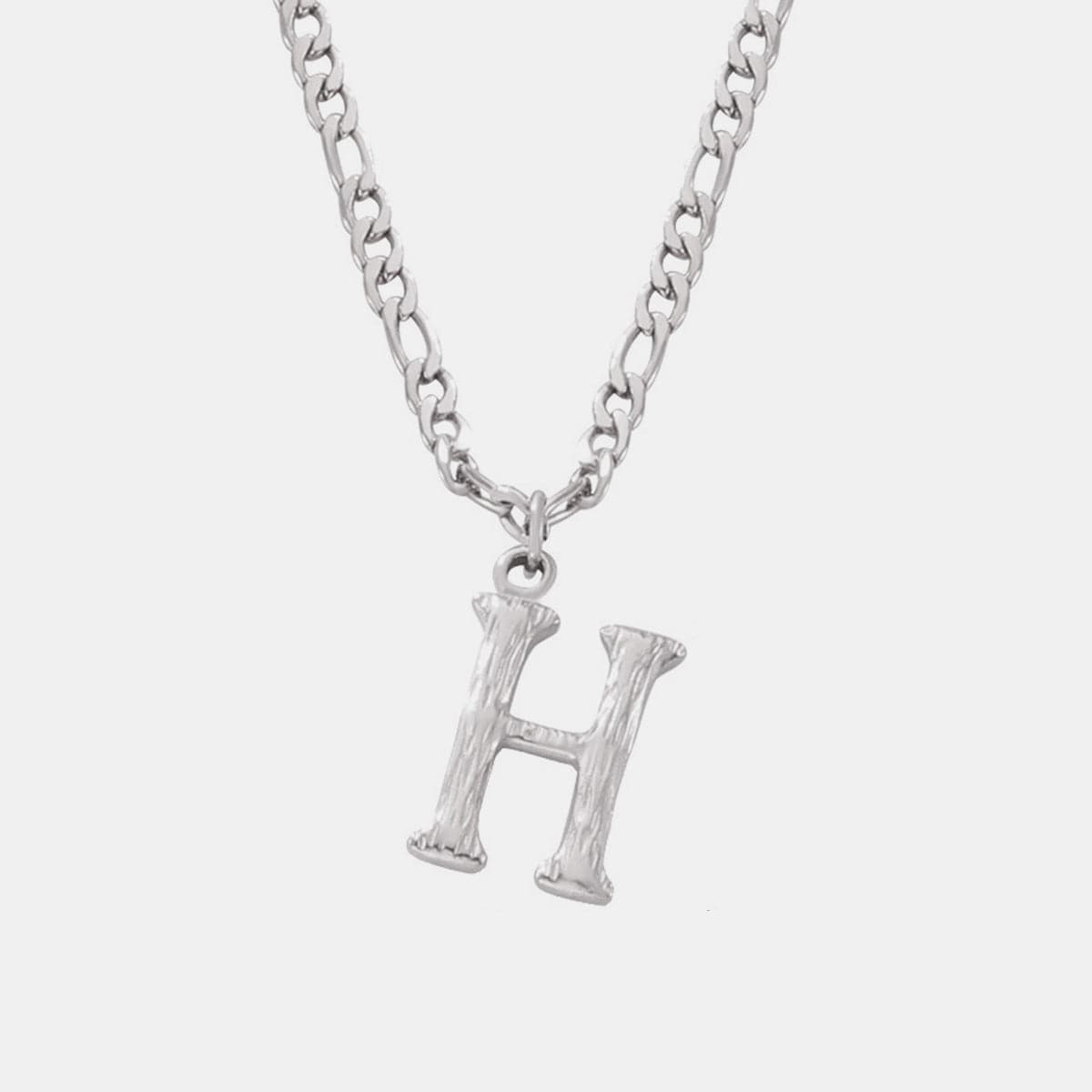 Titanium Steel Letter Pendant Necklace.