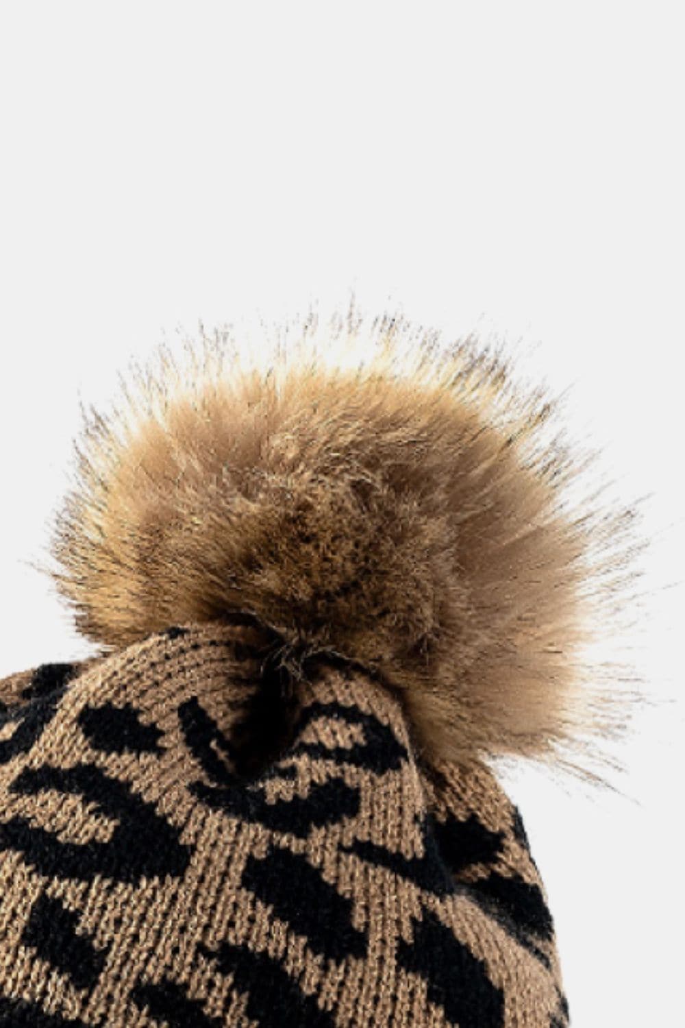 Leopard Pom-Pom Cuffed Beanie.