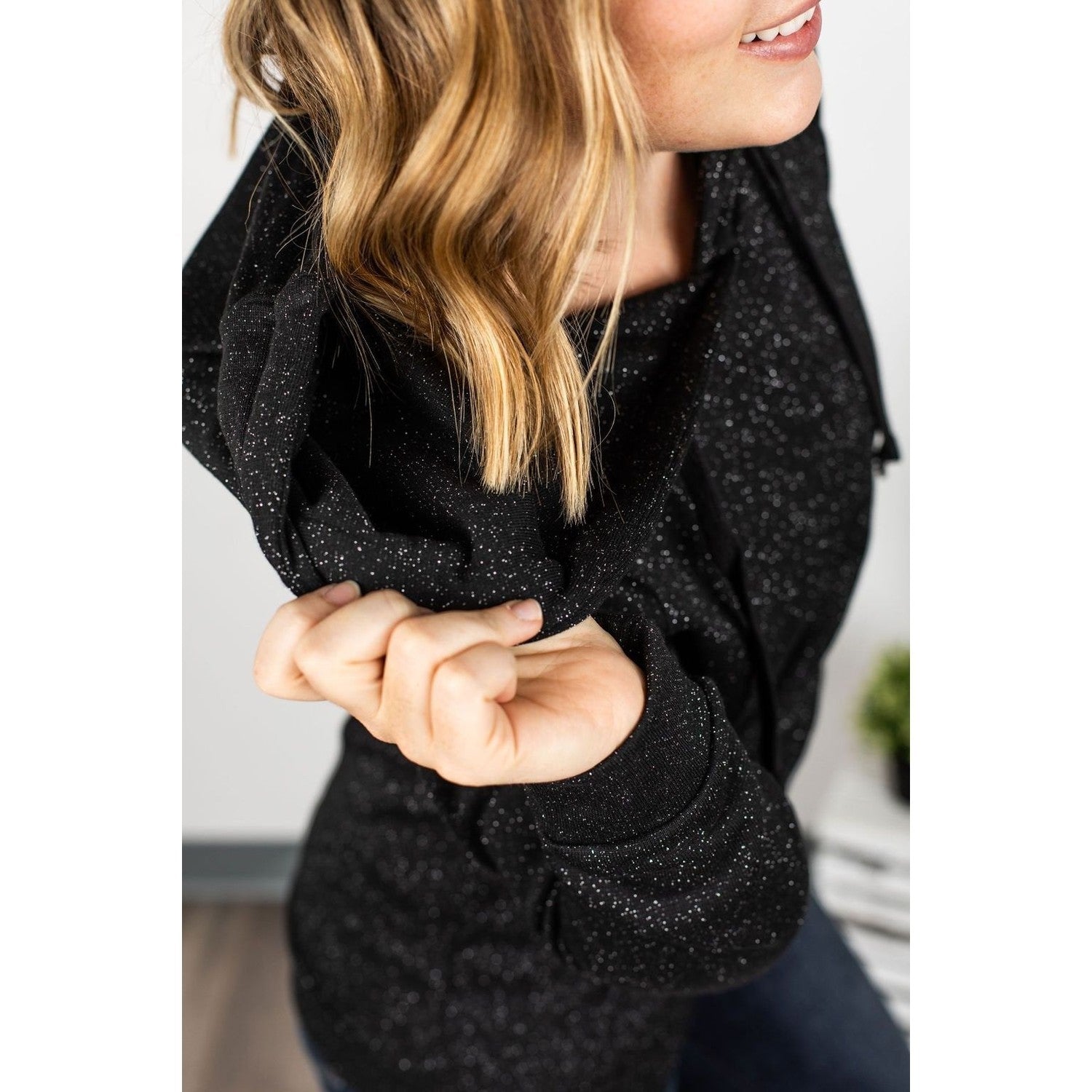 Black Glitter Sparkle Hoodie MM