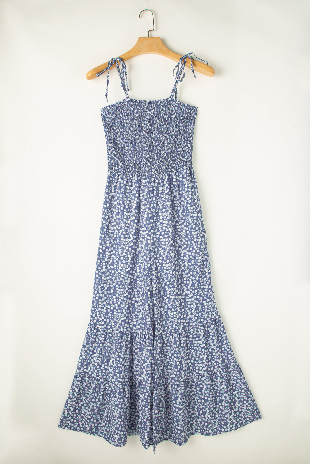 Indie Smocked Bodice Wide Leg Floral Jumpsuit - Love Salve 